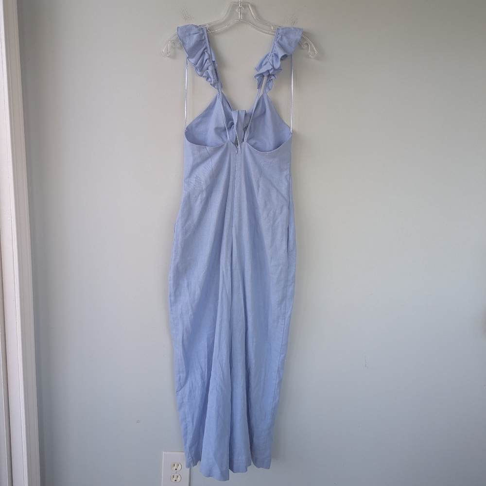 Zara Light Blue Ruffle-Strap Jumpsuit - Picture 10 of 11